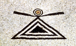 Signe de Tanit au centre d'une mosaïque de Délos